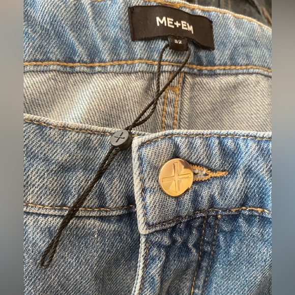 ME + EM British Luxury Designer High Rise Wide Leg Long Inseam Jean Size 32 - Picture 4 of 11